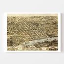Vintage Map of Knoxville, Tennessee 1871