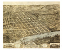 Vintage Map of Knoxville, Tennessee 1871