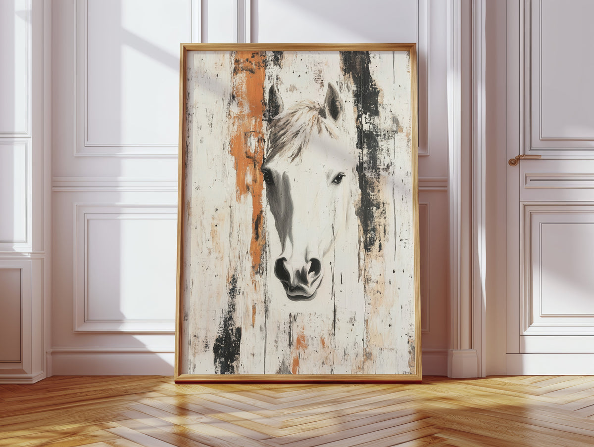 White Horse Against Rustic Planks, photo 9 of 19