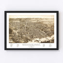 Vintage Map of Knoxville, Tennessee 1886