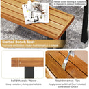 Acacia Wood Outdoor Bench 48 Inch Long Patio Dining Bench by LJGDeals