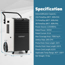 154 Pints Commercial Dehumidifier with Pump and Drain Hoses