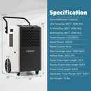 154 Pints Commercial Dehumidifier with Pump and Drain Hoses by LJGDeals