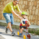 Baby Balance Bike No Pedal 4-Wheel Bicycle-Brown by LJGDeals