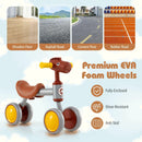 Baby Balance Bike No Pedal 4-Wheel Bicycle-Brown by LJGDeals