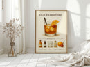 Old Fashioned Cocktail Recipe Art Print