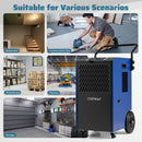 154 Pints Commercial Dehumidifier with Pump and Drain Hoses by LJGDeals