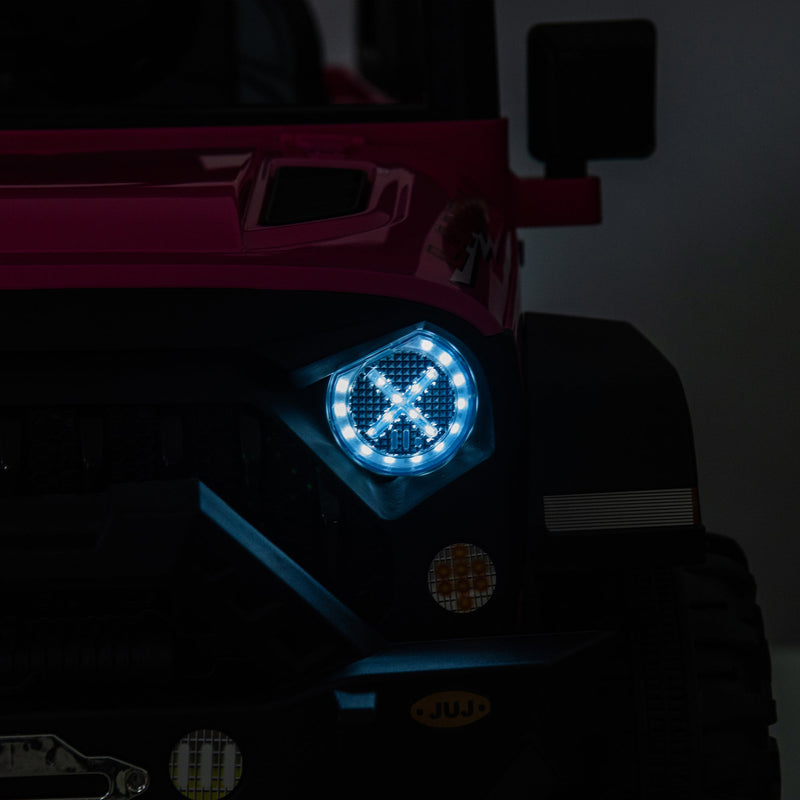 24V Ride On Large PickUp Truck car for Kids,ride On 4WD Toys with Remote Control,Parents Can Assist in Driving,Bluetooth music version,Pickup truck design with spacious storage in the rear.