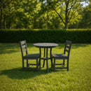 3 Piece Outdoor Dining Set, Round Patio Table With 2 Armless Chairs by HouseOfZazla