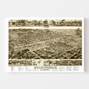 Vintage Map of Birmingham, Alabama 1885