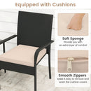 3 Piece Patio Furniture Set with Seat Cushions and Tempered Glass Tabletop by LJGDeals