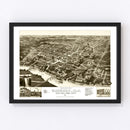 Vintage Map of Gadsden, Alabama 1887
