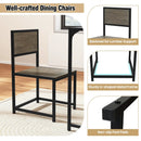 3 Pcs Dining Set Compact Table and 2 Chair with Metal Frame for for Small Space by LJGDeals