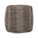 Barracuda - Handcrafted Cotton Pouf With Chevron Pattern - Brown / Beige by HouseOfZazla
