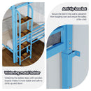 Bunk Bed, Convertible To 2 Separate Twin Size Beds With Full Length Guardrail & Ladder, No Box Spring Needed - Blue by HouseOfZazla