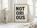 Notorious Bold Stencil Typography Print