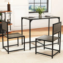 3 Pcs Dining Set Compact Table and 2 Chair with Metal Frame for for Small Space by LJGDeals