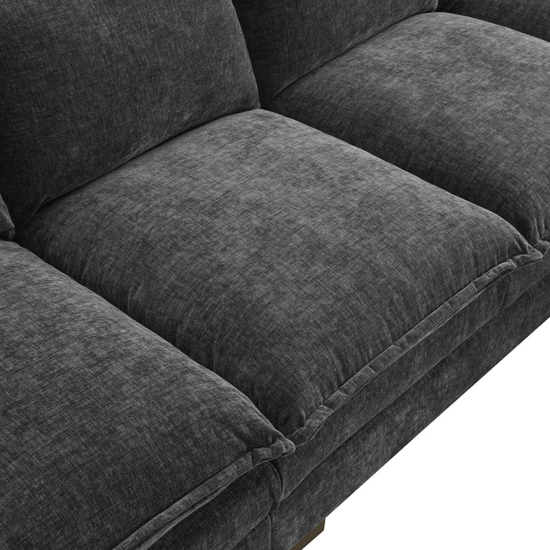 Walker Edison | Chenille Pillow Top Cloud L-shape Sectional Sofa with Chaise Lounge