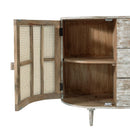 TV Console With Cane Doors - Multicolor by Unique Piece Furniture