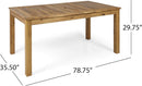 Outdoor 6 Seater Expandable Dining Set With Cushions - Sandblasted Natural / Beige