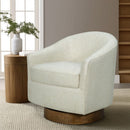 Upholstered Swivel Chair - Cream by HouseOfZazla