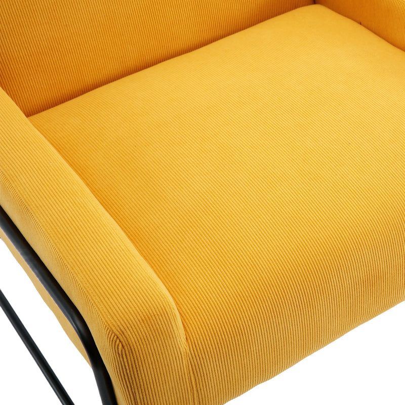 Accent Chair - Modern Industrial Slant Armchair with Metal Frame - Premium High Density Soft Single chair for Living Room Bedroom