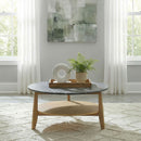 Bradley Round SmartTop Cocktail Coffee Table Grey and Natural