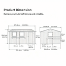 12x10 FT Outdoor Metal Storage Shed