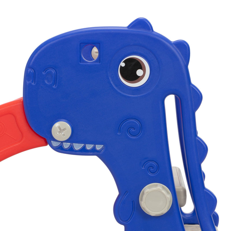 3 in 1 Freestanding Toddler Slide, Indoor Outdoor Playground with Basketball Hoop and Ball for Kids Under 3 Years, Red & Blue