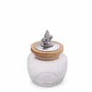 Fleur De Lis Knob Glass Canisters by Arthur Court Designs