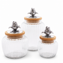 Magnolia Knob Glass Canisters by Arthur Court Designs