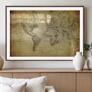 Push Pin World Map Canvas Print – Travel Tracker Wall Art