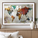Watercolor World Map Canvas Print – Framed Wall Art for by MyGreatCanvas | Canvas Wall Art Prints | Photo Prints & Wall Decor