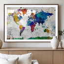 World Map Canvas Print – Detailed Map of the World Wall Art