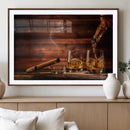 Whiskey and Cigar Wall Art Canvas | 3 Panel Bar Room Decor by MyGreatCanvas | Canvas Wall Art Prints | Photo Prints & Wall Decor