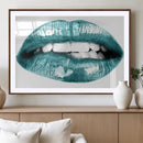 Blue Lips Wall Art Canvas Print