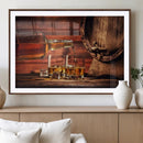 Whiskey and Cigar Canvas Wall Art | 3 Panel Bar Room Decor by MyGreatCanvas | Canvas Wall Art Prints | Photo Prints & Wall Decor