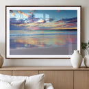 Tranquil Pastel Sunset Beach Triptych Canvas Art, Soothing