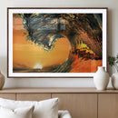 Surf Wave Sunset Canvas Wall Art Print, 3-Panel Ocean