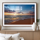 Serene Ocean Sunset Canvas Print, Golden Hour Beach Wall