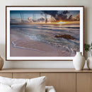 Sea Ocean Sunset Beach Wall Art Canvas Print