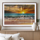 Golden Sunset Beach Canvas Wall Art – Triptych Seascape by MyGreatCanvas | Canvas Wall Art Prints | Photo Prints & Wall Decor