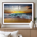 Golden Sunset Ocean Waves Wall Art Canvas Print – Multi