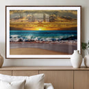 Ocean Sunrise Over Golden Beach Waves, Giclee Canvas Wall by MyGreatCanvas | Canvas Wall Art Prints | Photo Prints & Wall Decor