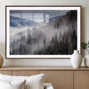 Beautiful Rising Fog in Winter Mountain Landscape- Framed