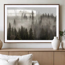 Foggy Mountain Wall Art | 3-Panel Foggy Forest and Mountain