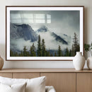 Mountain Mist Canvas Wall Art Print | 3-Panel Foggy Forest