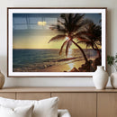 Sunset Palm Trees Wall Art Canvas Print