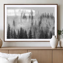 Forest Wall Art Print | Foggy Pine Forest Canvas Wall Art -