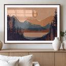Modern Boho Sunset Canvas Print, Mountain Landscape Triptych